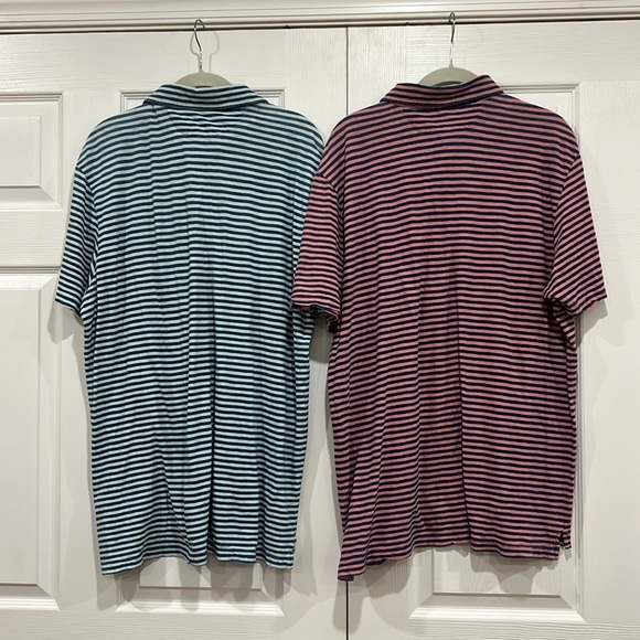 BUNDLE (2) Peter Millar Seaside Stripe Polos Mens Size Large - Picture 2 of 14